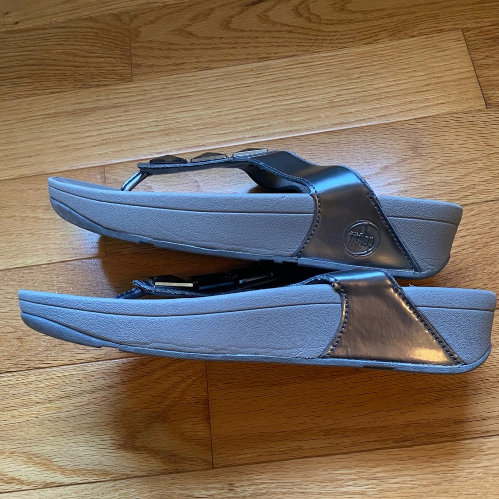 FitFlop womens Lulu thong sandals grey size 9 - Picture 3 of 5